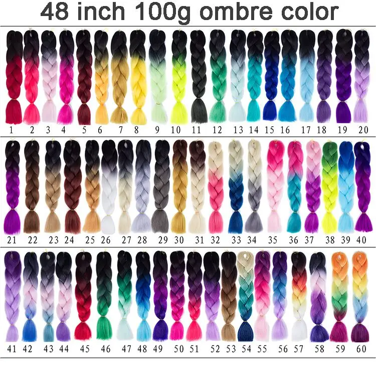 Aisi Hair Heat Resistant Synthetic Fiber High Quality Jumbo Braid Hair Ombre Color Hairpieces for Women