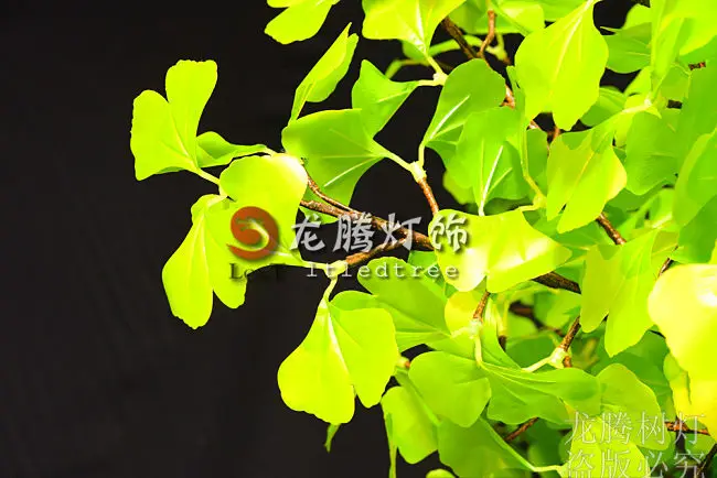 Free shipping spring festival decorative 9 feet High quality Luxury Green LED gingko tree lighting