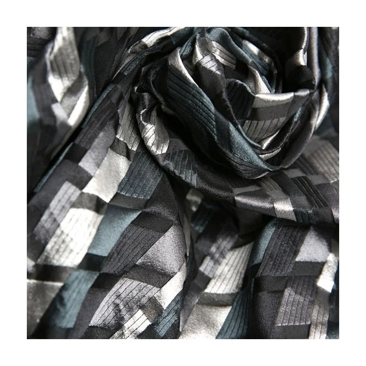 JBS5157N Wholesale china merchandise cheap polyester rolls knit spandex jacquard abstract line fabric