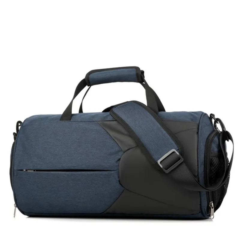 
short-distance large-capacity duffel bag dry and wet separation shoe position cylinder travel gym bag 