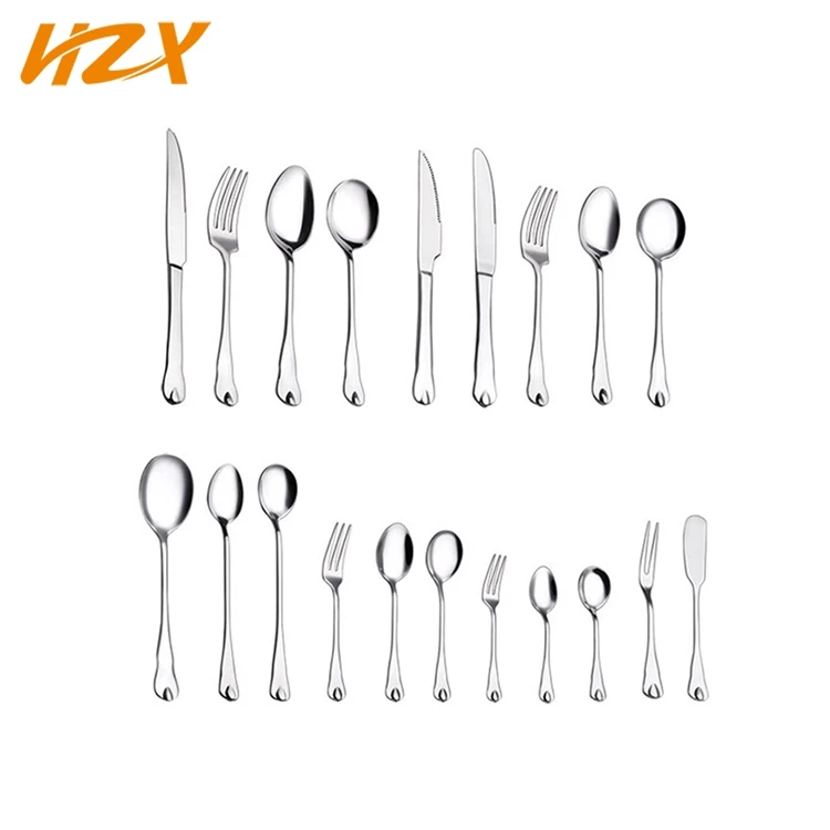 Wholesale silver Gift Dinner Party Metal Stainless Steel Spoon Fork Knife Flatware Dinnerware Silverware Cutlery Set