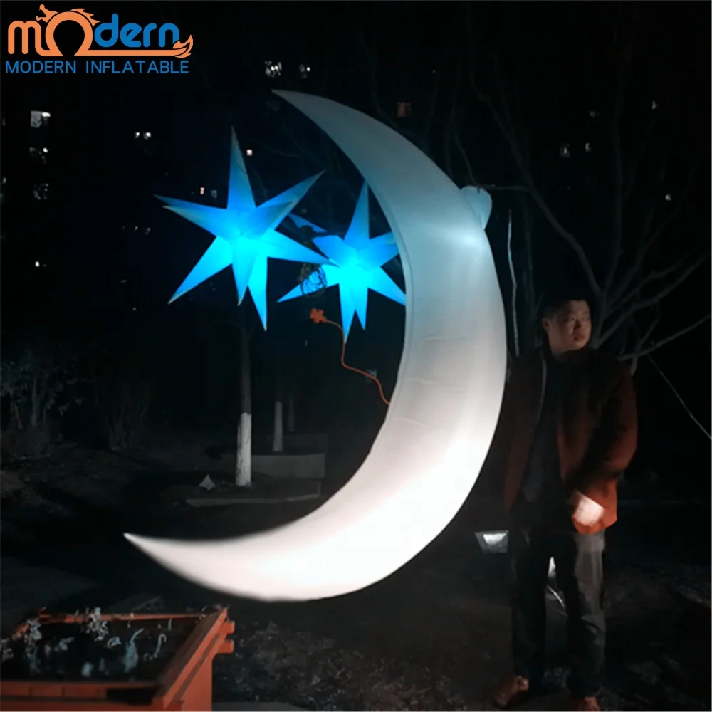 Muslin Holiday Ramadan Lighting Inflatable Moon Star Balloon