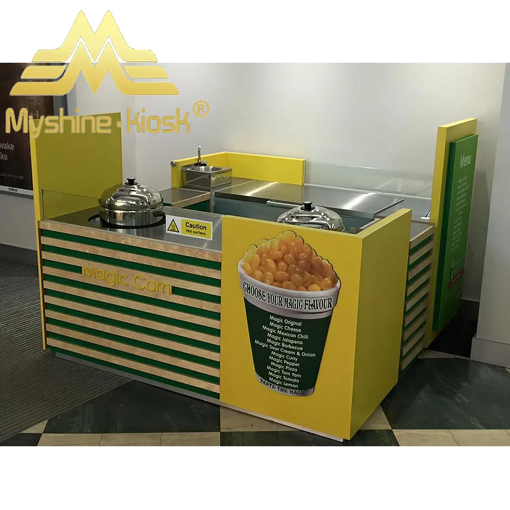 2021 Top selling customized free design wooden sweet cup corn kiosk