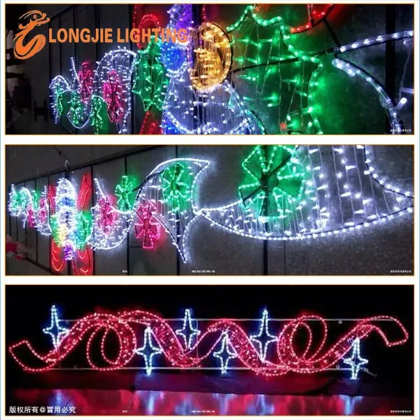Various new designs new year hanging decoration led light motif cross street light