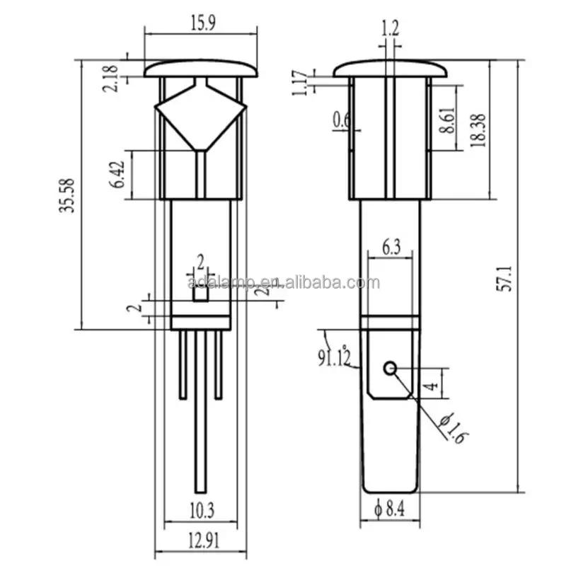 12v 36v 110v 220v led light 12mm dia. A-14-3 led 24v indicator lamp
