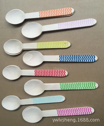 
Promotion wholesale disposable wooden birch wood cutlery set 16cm custom printed wooden spoon 