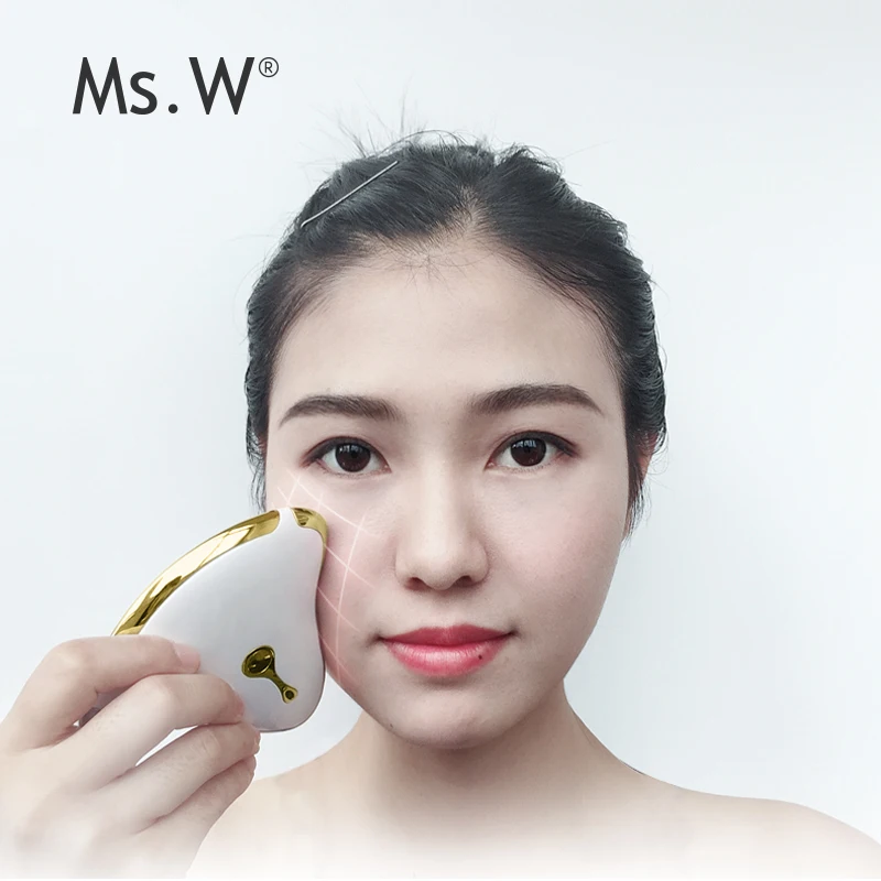 Ms.W New OEM Facial Lifting Gua Sha Tool Handheld Wrinkle Remover Ionic Galvanic Face and Body Massage Machine