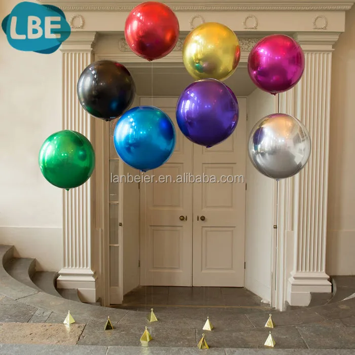 multify color solid round metallic helium 3d balloon