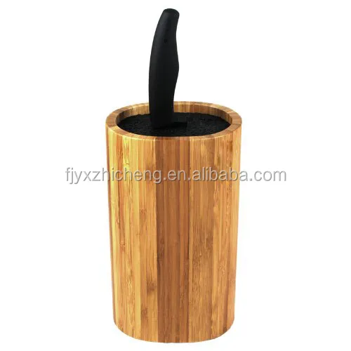 Kitchenware products bamboo round knife block for universal knife