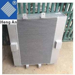 Industrial hydraulic oil cooler with aluminum cores