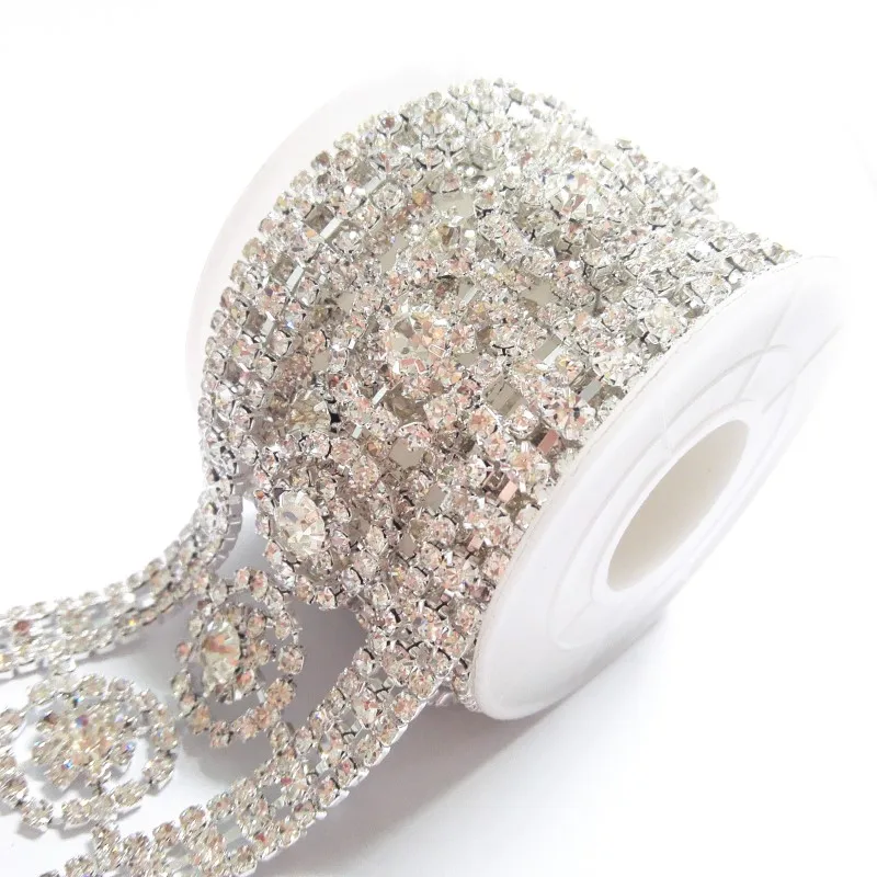 
Big Size Thin Full Rhinestone Crystal Chain Trimming for Wedding 
