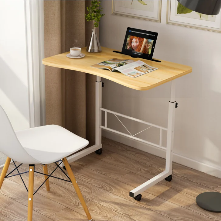 Mobile Computer Desk Portable Workstation Metal Laptop Push Cart Table On Wheels