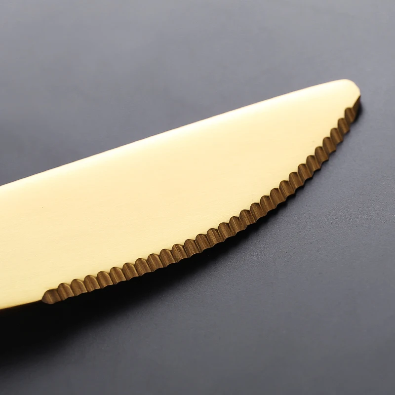 Cubiertos 18/8 Stainless Steel Portugal Cutlery White And Gold Flatware Matte Knife Spoon Fork Set