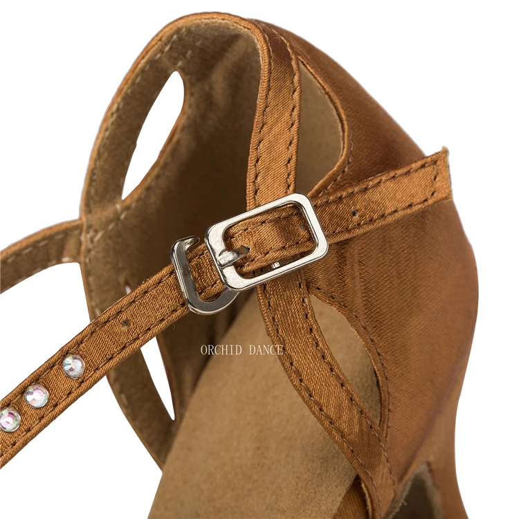 Crystal Latin Dance Shoes For Women Satin Salsa Dance Shoes