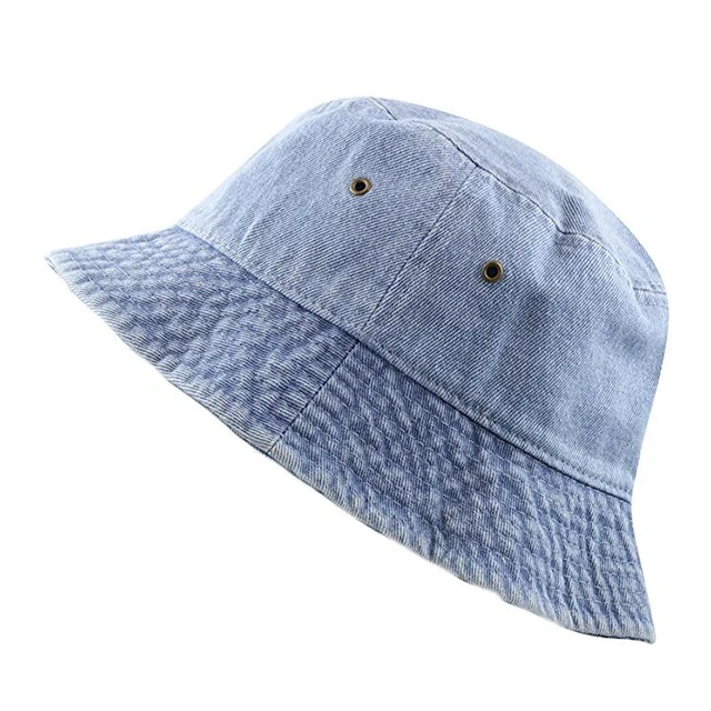 High Quality sun hat jeans Washed Cotton custom denim bucket hat