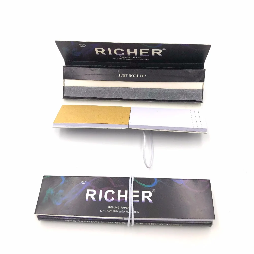 Более богатый пользовательский бренд 14 г/кв. М, коричневая конопляная сигарета, рулонная бумага с наконечниками фильтра