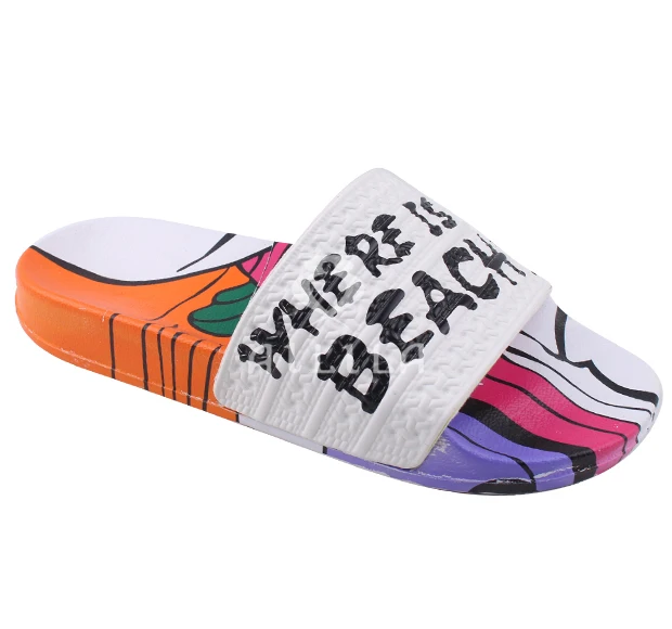 Newest Full printing customize slide slipper sandals