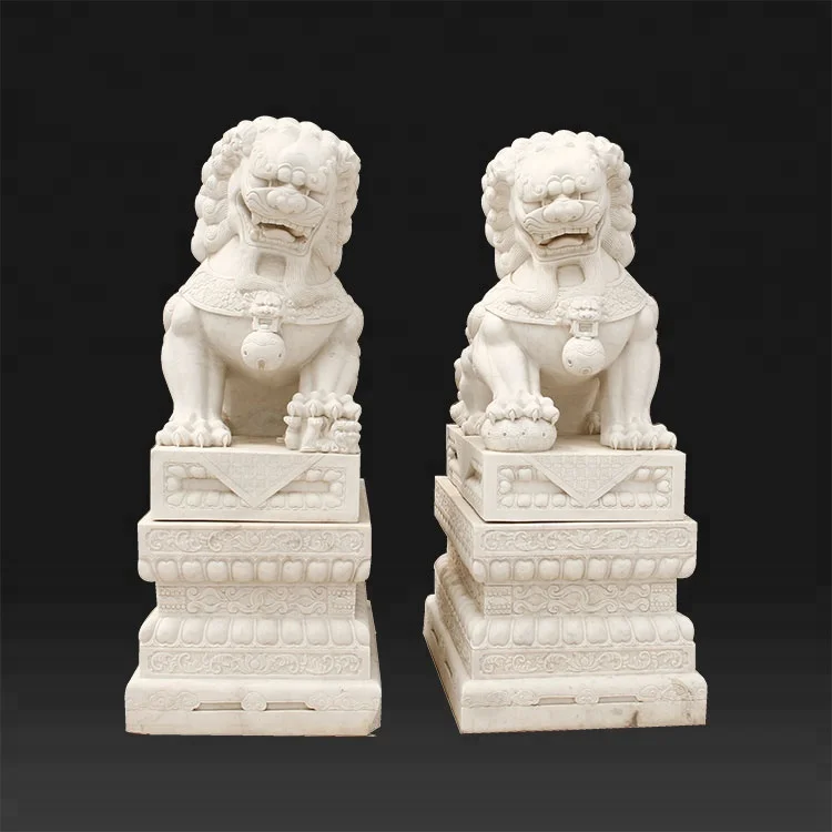 Outdoor Garden decoration life size sculpture  marble stone lion statue for sale