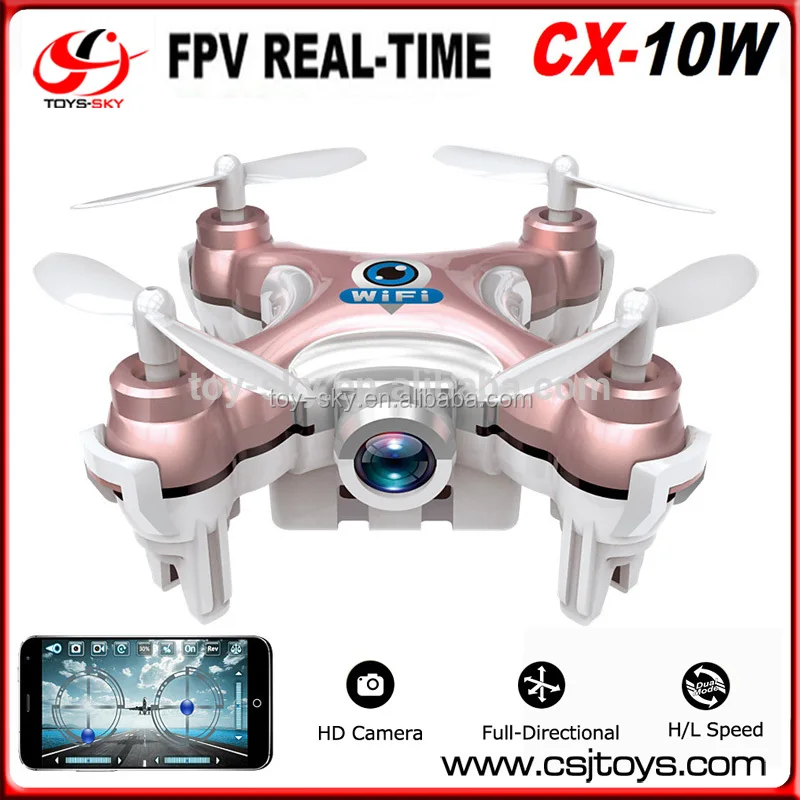 Controlled WiFi Fpv Real Time Camera Drone Toys 3D Flip Mini Drone Cheerson CX-10W