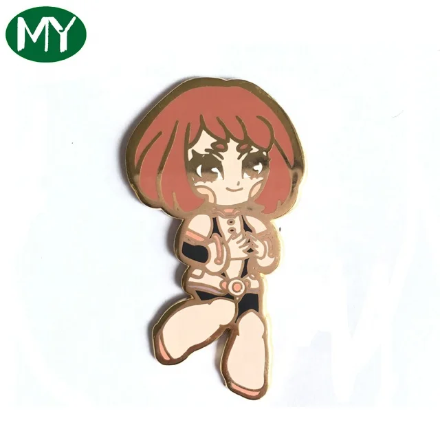 China manufacturers pink girl custom lapel pins hard enamel