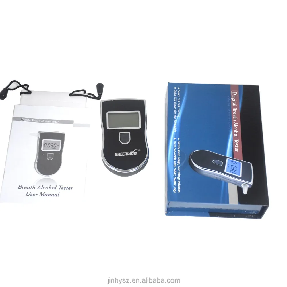 Hot Sale Blue Backlight Digital Alcohol Breathalyzer Tester With Mouthpieces