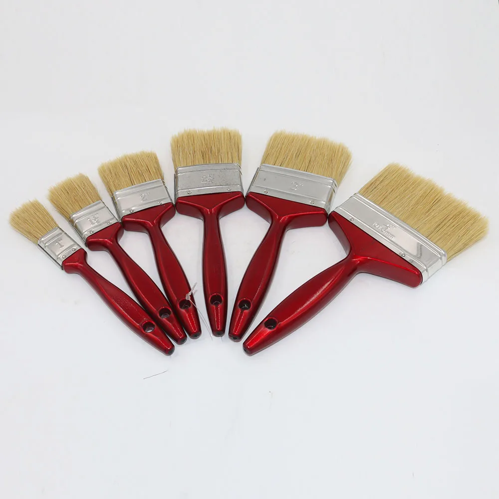 Red Wooden Handle Bristle Paint Brush