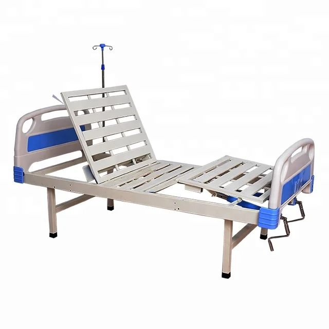 
High Quality two Cranks Manual Hospital Bed With Mattress 
