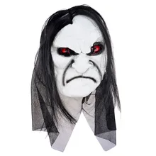Black Long hair Cosplay ghost mask Blooding Ghost Mask Halloween Cosplay Halloween costumes supplies Ghost Mask