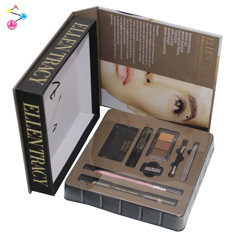 Luxurious Private Label Square Eyelash Vendor Customized Makeup Cosmetic Packaging Eyebrow Pencil Brush Scissors Paper Box