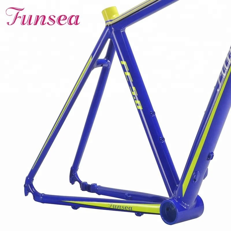 Custom super light aluminum alloy 6061 cycling frameset 700c road bike bicycle frame from China manufacturer Funsea