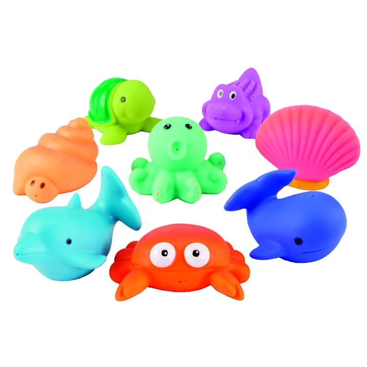 Top selling bath dolphin crab tortoise octopus floating bath animal toys squirt toys