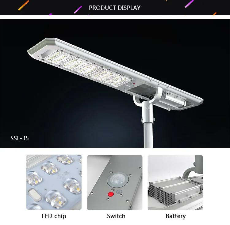 50W salar outdoor light classic motion sensor led solar street light