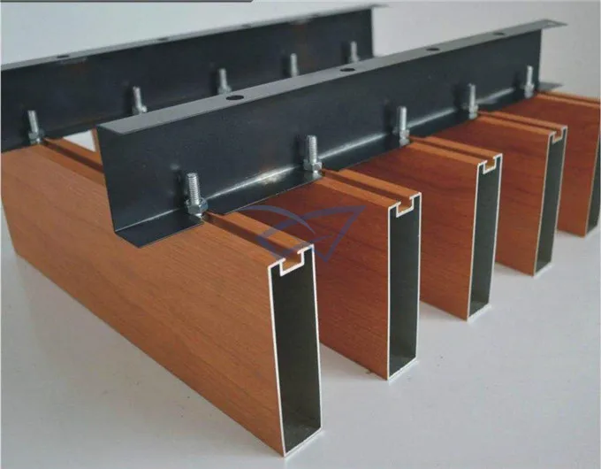 Hot sale wood grain square box ceiling metal aluminum ceiling box-baffle ceiling design