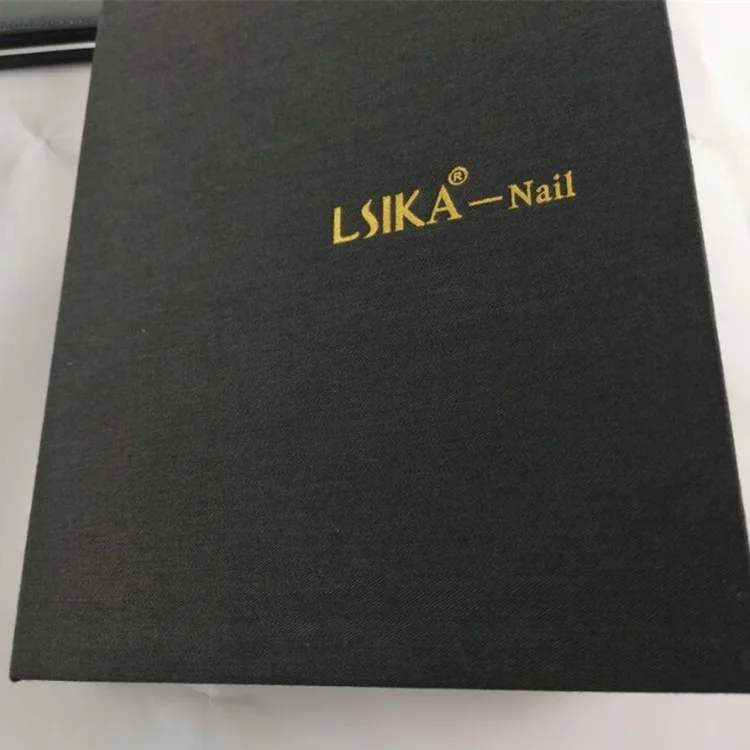 Custom Black fabric Nail art Card Album display 2 piece Photo Album  fit family photo Manufactory