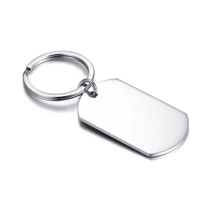 Металлический пустой брелок с логотипом на заказ, продолговатый металлический именной сублимационный брелок, железный брелок