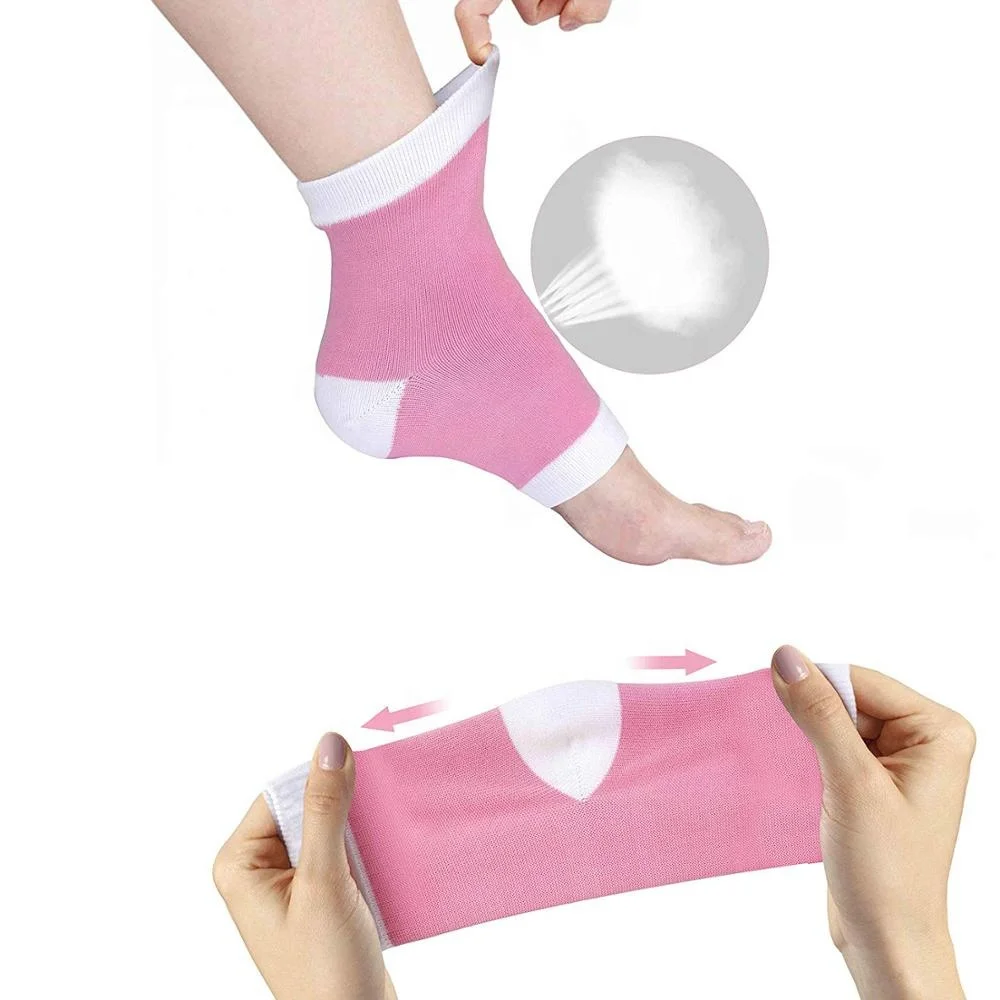 Лидер продаж на Amazon, Увлажняющие гелевые носки розового цвета для пятки с трещинами