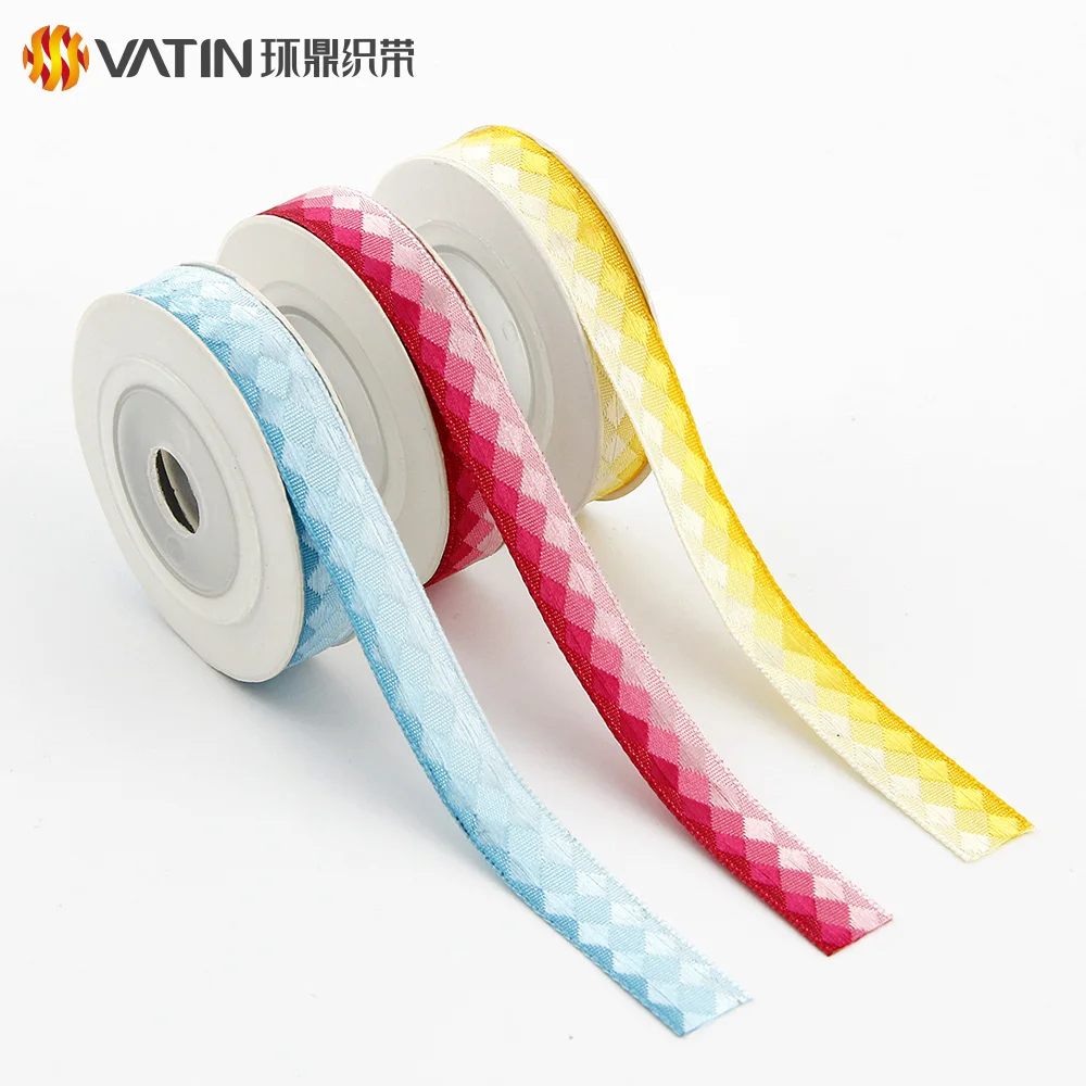 
Wholesale Custom 3 / 8 Inch Personalized Diamond Rhombus Ribbon By More Than 10 Years Experience Factory and Professional Team 
