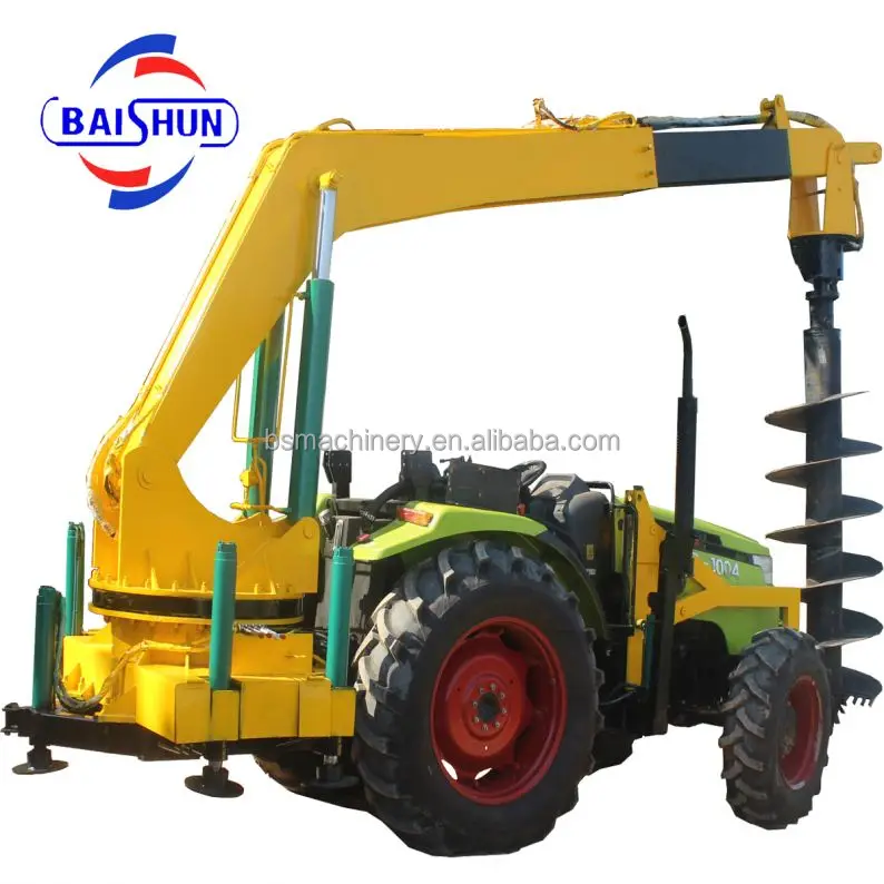 Tractor Mounted Briadge Pier Screw Piling Equipment Earth Auger Machine