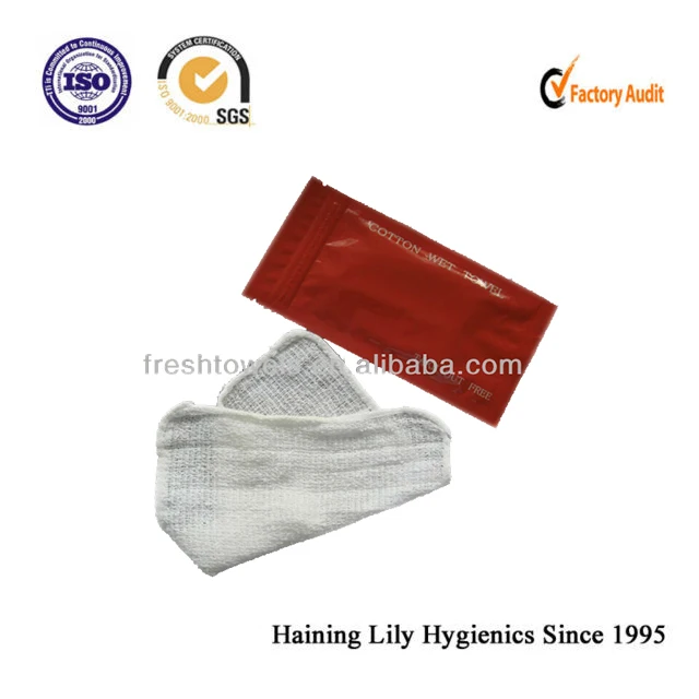 
disposable cotton hand wet wipes/towels/tissues Moist Towelette single pack 