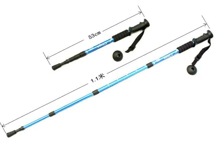 Free Shipping HOT Cleye Walking Straight Shank Stick,good Trekking pole telescopic ski poles 53-110CM 300G hike stick