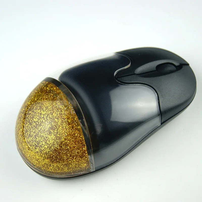 Wholesale glitter powder  wireless aqua mouse  with custom design