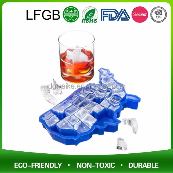 Высокая Гибкая антипригарным Силиконовые Кубик Льда Виски Стекло Замораживание Mold Maker