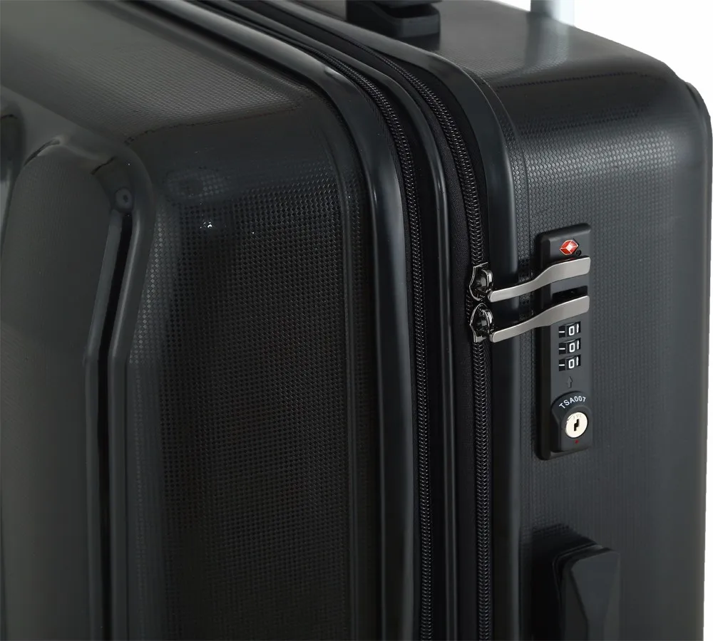 
Travel suitcase Set Black PP Trolley Luggage Unbreakable maletas Carry On 8 wheels valise de voyage 