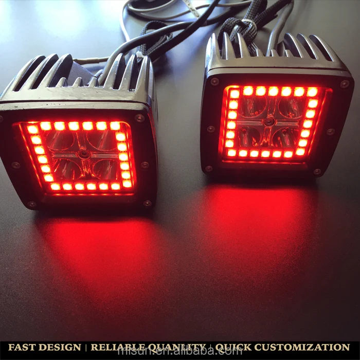 Spot Beam 18W 3Inch 6 Leds RGB leds working light bar for ATV 4*4 offroad wagon driving