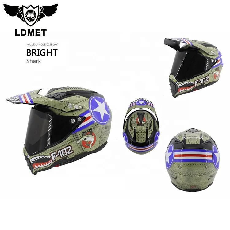 Factory price PC enhanced HD lens custom atv motocross helmet