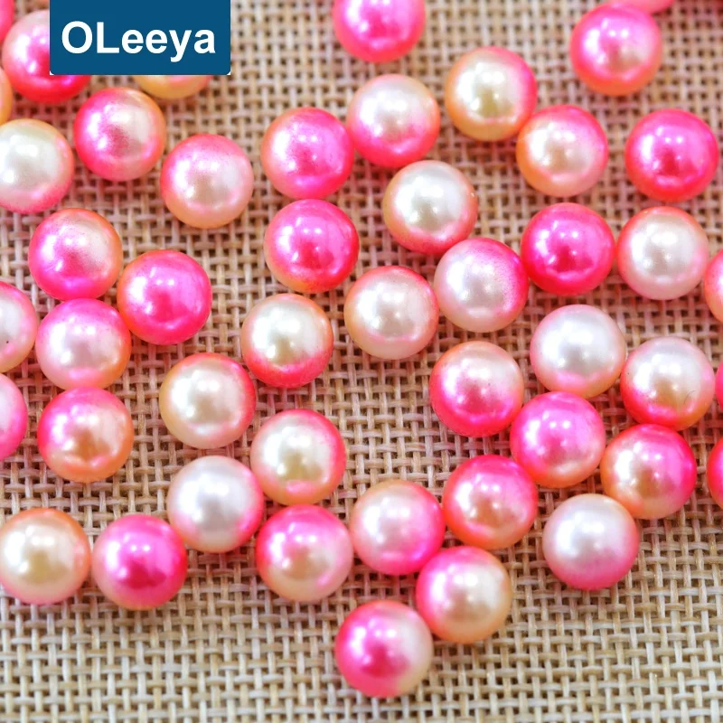 Factory Price Over 45 Colors 6mm Multicolor Imitation Pearl Plastic ABS Round Loose Beads without Holes for Bridal Wedding Dress