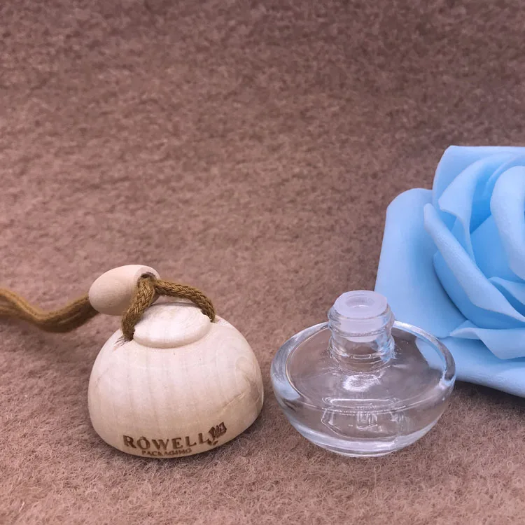  5 мл подвесной Круглый Мини-освежитель воздуха в форме шара распылитель парфюма стеклянная бутылка деревянной крышке