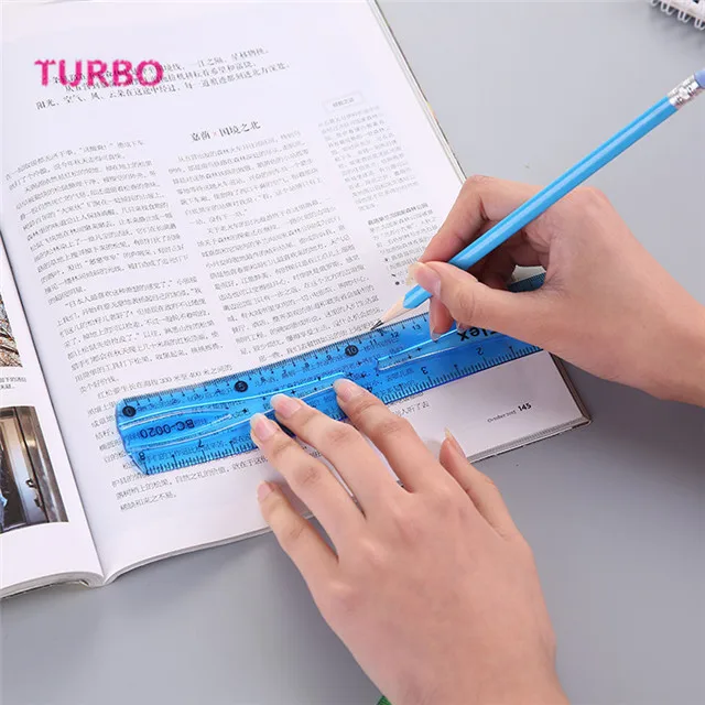 Factory price ODM OEM Office & School Supplies funny stationery Customized logo long straight colorful soft plastic ruler 15cm