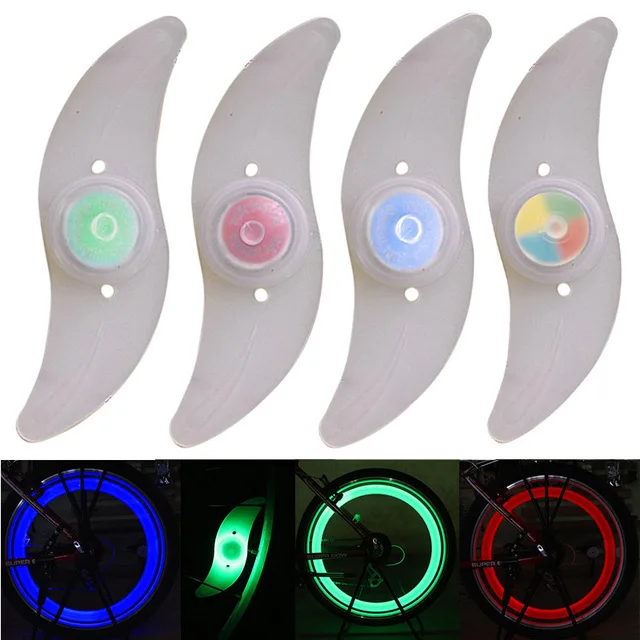 Colorful Leaf Shaped LED Bicycle Wheel Tire Lamp off Road Cycling Hiking Safety Caution Warning Led Decorative Bike Wheel Light