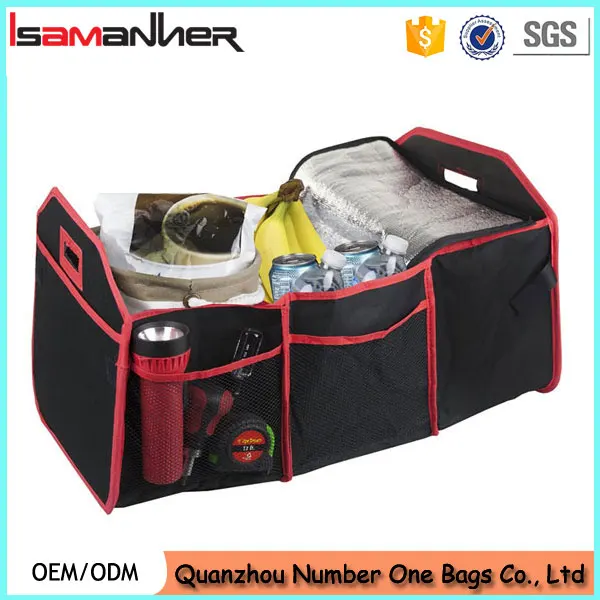 OEM ODM Removable Smart Folding Car Trunk Organizer with Cooler Bag